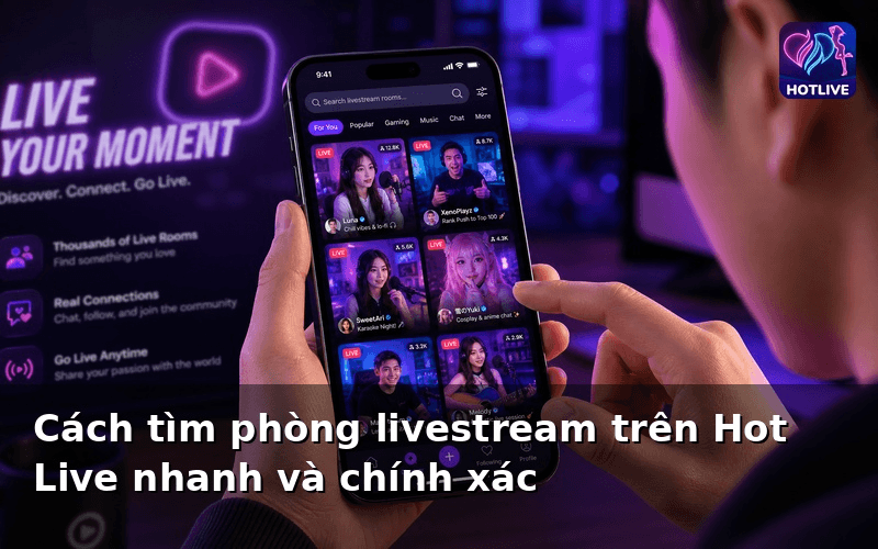 Cách tìm phòng livestream trên Hot Live nhanh và chính xác