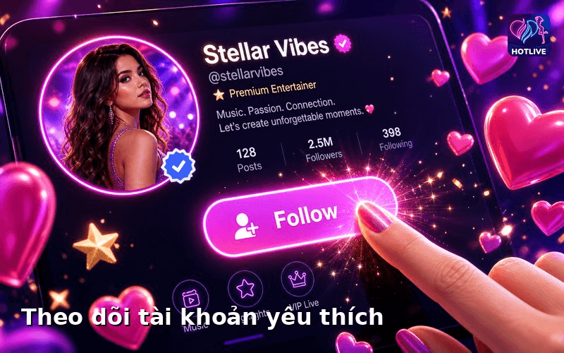 Theo dõi tài khoản yêu thích