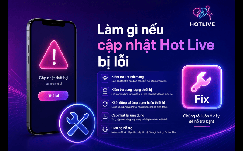 Làm gì nếu cập nhật Hot Live bị lỗi?